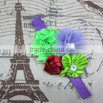 Wholesale Boutique Baby Girl Toddler Elastic Hair Band Shabby Chic Flower Headbands photo-4