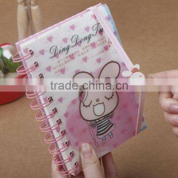 Cute Cartoon Notebook PP Cover Wire-o Binding Notebook Cheap Student Notebook With Band photo-3