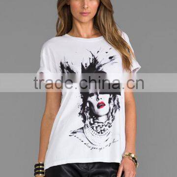 Cotton blend t-shirts with face print