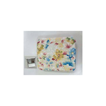 Colorful Flowers Print PU Compact Mirror LFM6236