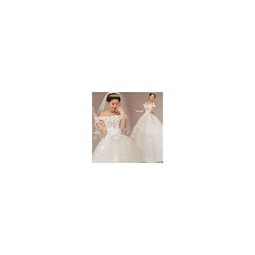 White Sweetheart Lace Ladies Wedding Dresses / Womens Princess Wedding Gowns