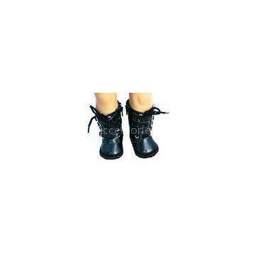 Black Patent Leather Long Shoe Laces Boots for 18 inch Doll / Madame Alexander Toy Accessories
