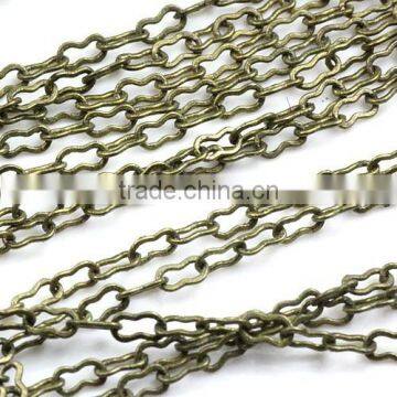 2x3mm Antique Bronze Plated Gourd Chain Copper Link Cable Chain