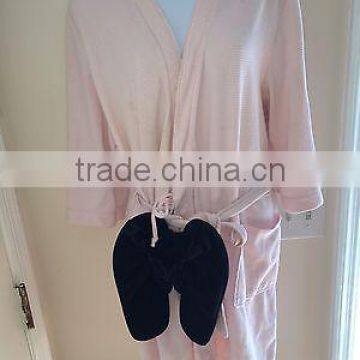 Croft & Barrow Intimates Medium Pink Bathrobe-EUC New Slippers Included