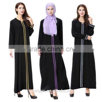 cotton lienin plus siz muslim dress/ymdou contrast islamic Arabian Middle east abaya kaftan dresses/fancy islamic muslim dress