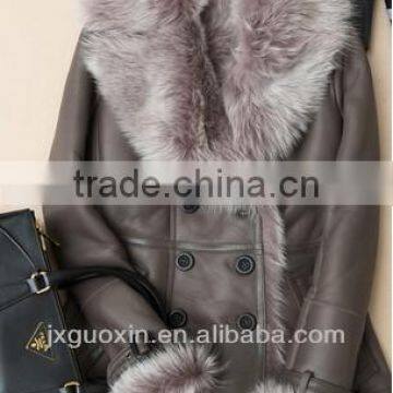 2014 new style fake fur bond with leather jacket