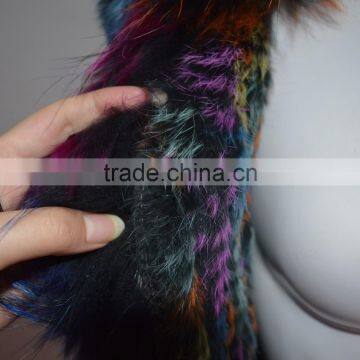 SJ005 Sexy America Tassels Rabbit Knitting Vest With Raccoon Fur photo-6