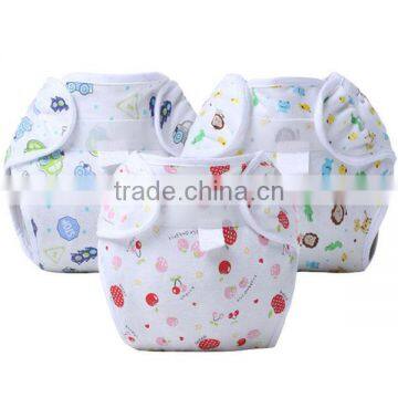 Cute Animal Pattern Printed 100% Cotton Reusable Sleepy Baby Cloth Diaper photo-3
