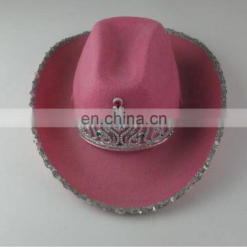 2016 Hot Sale High Quality Crown Cowboy Hat Fashion Lady Party Hat photo-3