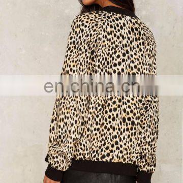 Cheetah Print Silver Zip Closure Bomber Design Jacket photo-3