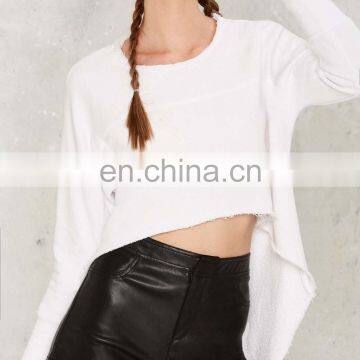 Ladies Fashion High-low Terry Sweatshirt