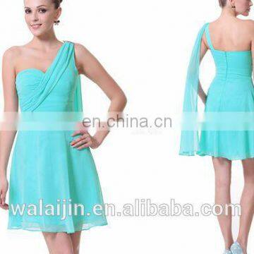 Elegant Ladies Chiffon Dress Single Shoulder Dress photo-2
