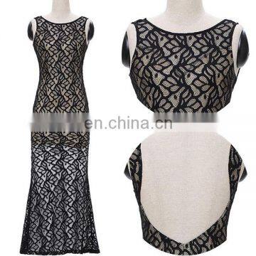 Newest Long maxi lace dress back open design