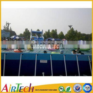 Funny Outdoor large above ground metal frame pool,Rectangular frame pool