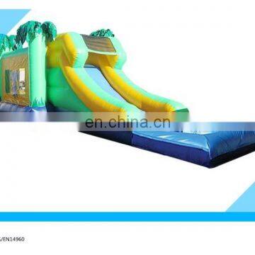 palm tree big kahuna inflatable water slide with pool