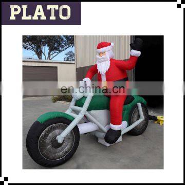 inflatable christmas santa clause on a motorcycle for sale