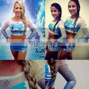 Breathable Sublimation Custom Cheerleading Uniforms crop top and shorts set