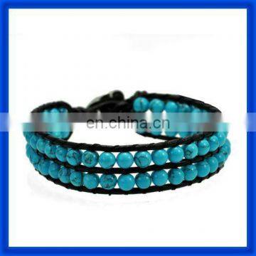 new 2014 Hot Girls Aquamarine Pearl Beaded Bracelet Wrap TPCL131#