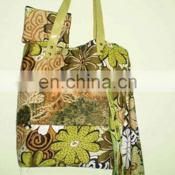 Women's Bag Floral Printed Canvas Bag,Cotton Canvas Handbag Wholesale Beach Bags photo-2