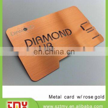 Rose golden Metal business Card with engraving etched