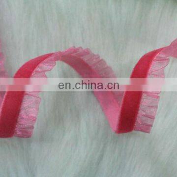 Good Quality Single Frill Elastic Velvet Ribbons