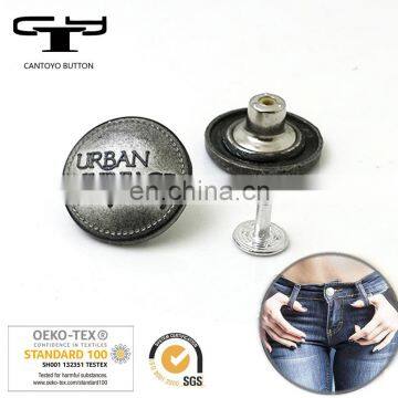 Customized Logo 18mm Jeans Buttons Black Metal Denim Button photo-5