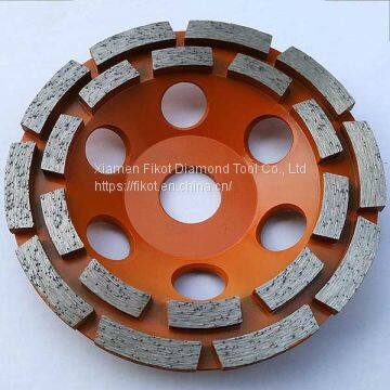 Double Row Turbo Diamond Grinding Cup Wheel Disc for Concrete Granite Marble Stone