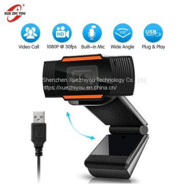 Webcam HD Camera 1080P with Microphone for Streaming Recording PC USB Webcam for Video Conferencing