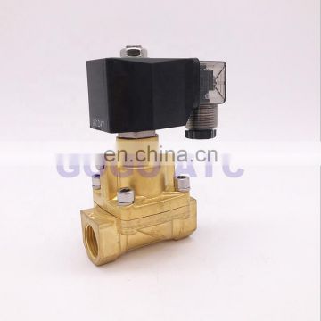 GOGO Brass 2 way water high temperature solenoid pneumatic steam control normally closed valve 2" 24V DC Orifice 50mm PZ-50