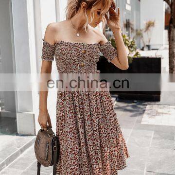 Original Design Women's Explosion Models Stand-alone Small Floral Dress 2020 Summer Factory Direct Sales photo-4