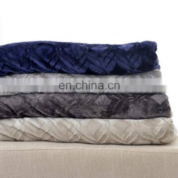 Custom Design Polyester Printed Royal Blue Flannel Fleece Brushed Blanket for Winter photo-3