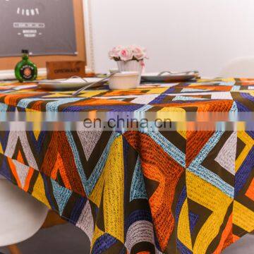 Colored Geometric Tablecloth Party Table Cloth Custom Design Cotton Table Cloth photo-3