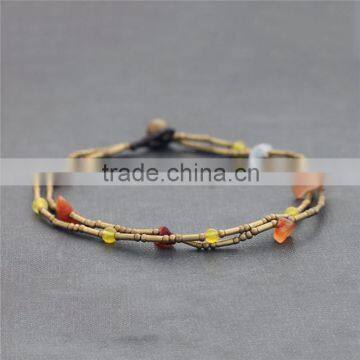 Korean simple design bead multilayer bracelet stone XE09-0286