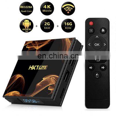 New Arrival HK1 LITE 2GB 16GB RK3228A Android 9.0 tv box 2.4G wifi  Smart tv box 4K Support Led display