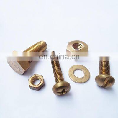 Copper brass m6x1 hex bolt with nut and washer m12x40mm bolt