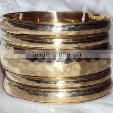 Brass Hammered Bangle Set Of Five 13701