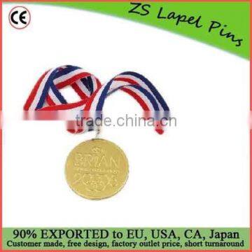 Custom quality free artwork design Chocolate Medal with Ribbon