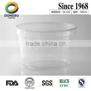 16oz Clear PET Plastic Deli Container, Salad Bowl, DC16S