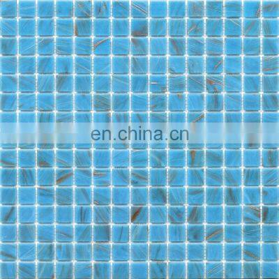 Swimming Pool Mosaic Tiles Blue Hot-Melt Mosaic Products Shower Floor Meshed Backed Mosaic Tile