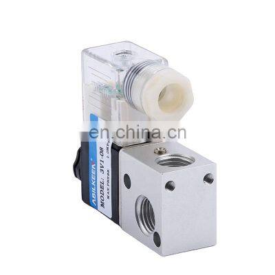 3V1-08 AC110V Normally Closed 3/2 Way Thread Size G1/4 Effective Area 2.5mm Pneumatic Solenoid Valve DC24V