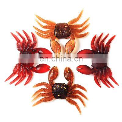 Artificial Crab Lure Bait 3D Simulation Soft Fish Bait Fishing Lures for Bass Trout Fishing Tackle Accessories Wholesale