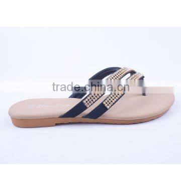 Sexy Woman New Soft Cheap Beach Slippers With Rhinestone Decoration photo-2