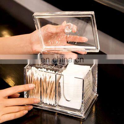 Hot Sale Multi Functional Acrylic Makeup Cotton Box for Cosmetic Cotton