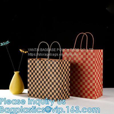 SQUARE BOTTOM, Custom Logo Kraft Paper Bag, White Kraft Paper Shopping Bag, Luxury Printed Packaging Paper Gift Bag photo-2