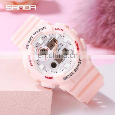 SANDA 1061 Men Digital Watch Swimming 50m Waterproof Timing Week Display Alarm Clock Simple Watch photo-4