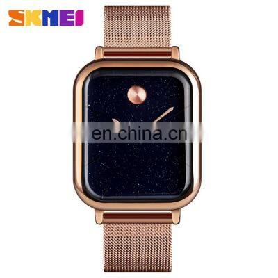 SKMEI 9187 Mens Online Custom Logo Casual Watch Stainless Steel Mesh Strap Japan Quartz Man Wrist Watches