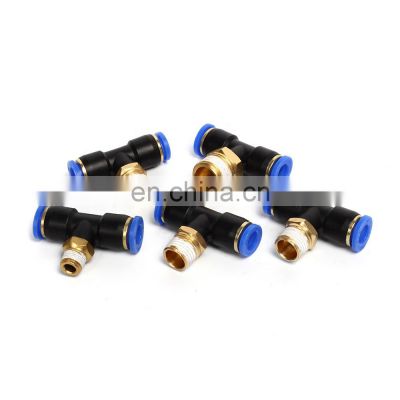 SNS SPB Series pneumatic one touch T type fitting three way joint male branch tee plastic quick fitting air hose tube t connecto