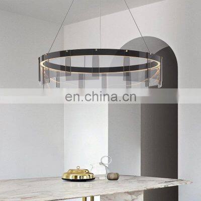 Luxury LED Hanging Lamp Modern Round Glass Chandelier For Indoor Living Room Dinner Room Decor LED Pendant Light