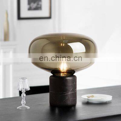 Modern Simple LED Table Lamp Glass Desk Lights Decor Beside Lamps For Indoor Home Living Room photo-3