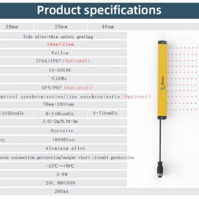 China Manufacturer Safety Light Curtain Sensor for Punching Machine Protector Safety Light Barrier Sensor SafetyLightCurtain photo-2
